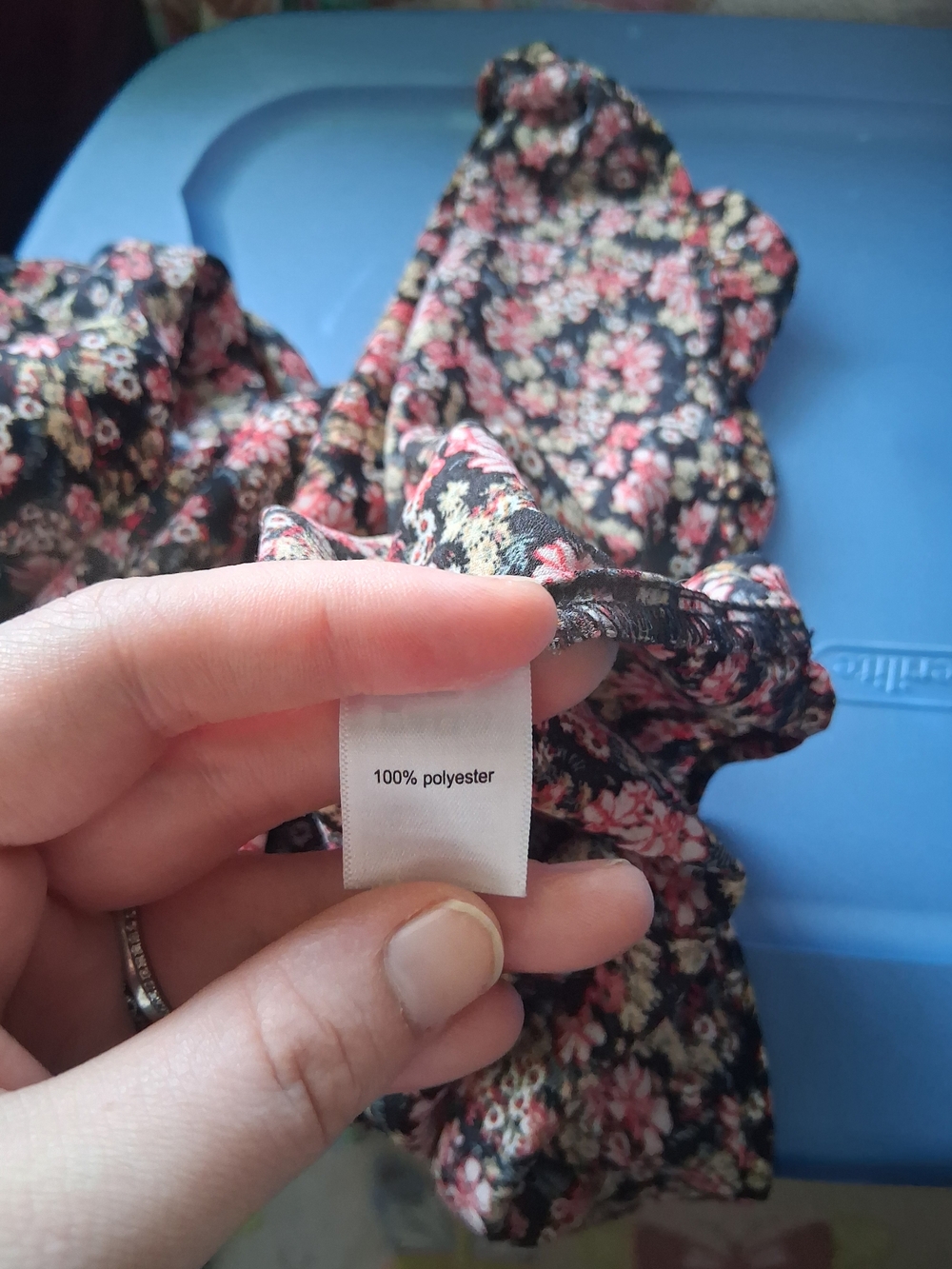 Maurices Black Pink Floral V-Neck Blouse Women’s XL Short Sleeve - Picture 6 of 6